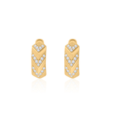 Gold Diamond Chevron Pave Hoops