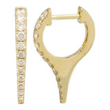 Gold Diamond Small Spike Hoop Earring