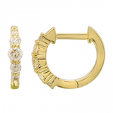 Gold Diamond Round Graduated Huggie