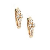 Gold Diamond Mini Cluster Hoop Earring