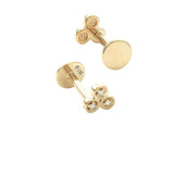 Gold Diamond Mini Trio Bezel Flat Back Earring