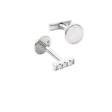Gold Diamond Mini Trio Bar Flat Back Earring
