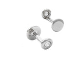 Gold Diamond Small Bezel Flat Back Earring
