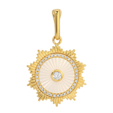 Gold Diamond Mother of Pearl Sun Pendant