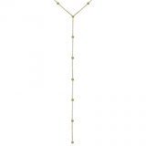 Gold Multi Bezel Diamond Lariat Necklace