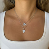 Gold Pave Diamond Heart Pendant