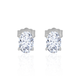 Gold Lab Diamond Oval Stud Earrings
