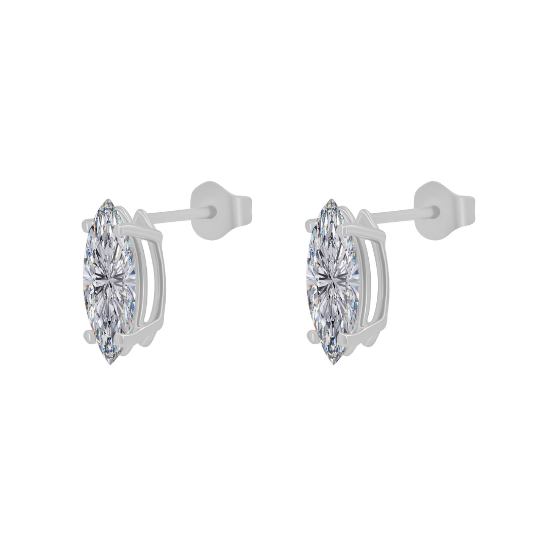 Gold Lab Diamond Marquise Studs