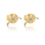 Gold Diamond Mini Double Curve Earring