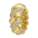 Gold Diamond Croissant Rondelle