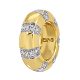 Gold Diamond Spaced Lines Rondelle