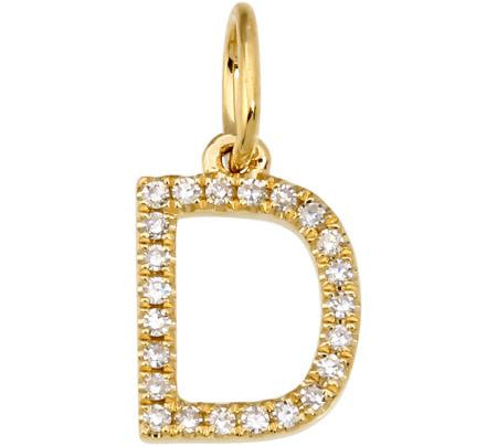 Gold Initial Diamond Charm