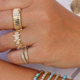 Gold Single Diamond Row Ring