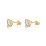 Gold Mini Lab Diamond Heart Stud