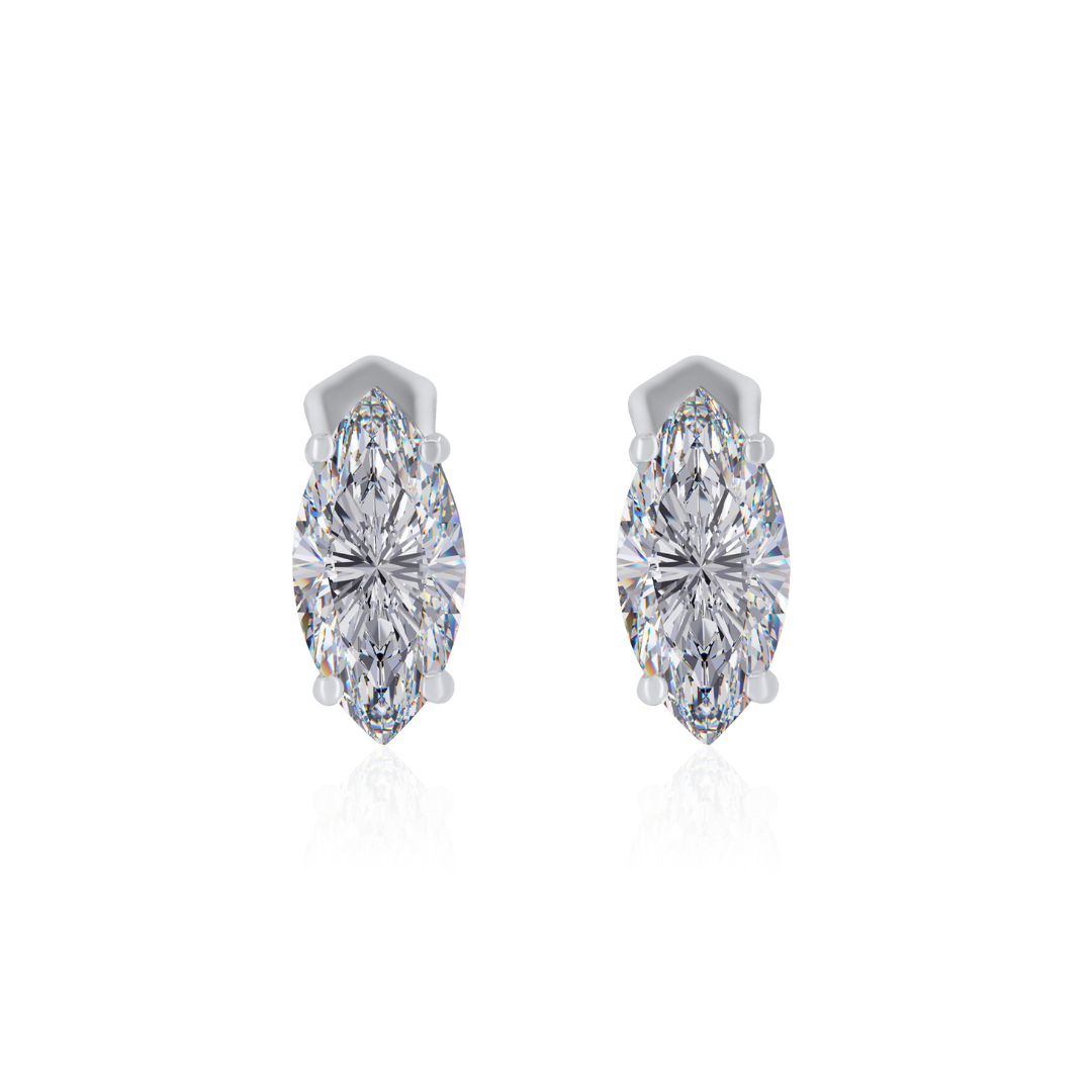 Gold Lab Diamond Marquise Studs