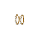 Gold Diamond Four Prong Tennis Hoop Earring