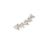 Gold Diamond Heart Ear Climber