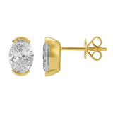 Gold Lab Diamond Oval Stud Earrings