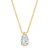 Gold Lab Diamond Pear Necklace
