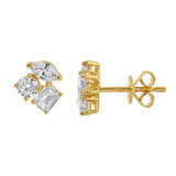 Gold Lab Diamond Multi Shape Prong Stud