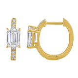 Gold Lab Diamond Emerald Cut Hoops