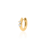Gold Double Diamond Hoop Earring