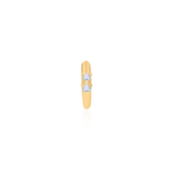 Gold Double Diamond Hoop Earring