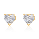 Gold Mini Lab Diamond Heart Stud