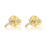 Gold Diamond Mini Double Curve Earring