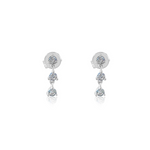 Gold Triple Mini Diamond Drop Earring by Monisha Melwani