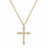 Gold Pave Diamond Cross Necklace