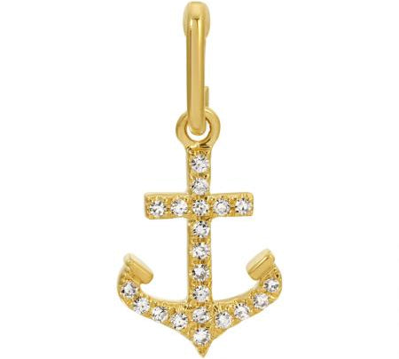 Gold Anchor Diamond Charm
