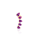 Gold Pink Sapphire Pear Climber Earring