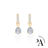 Paola x Monisha Gold Plated Lab Grown Pear Charm Hoop Earrings