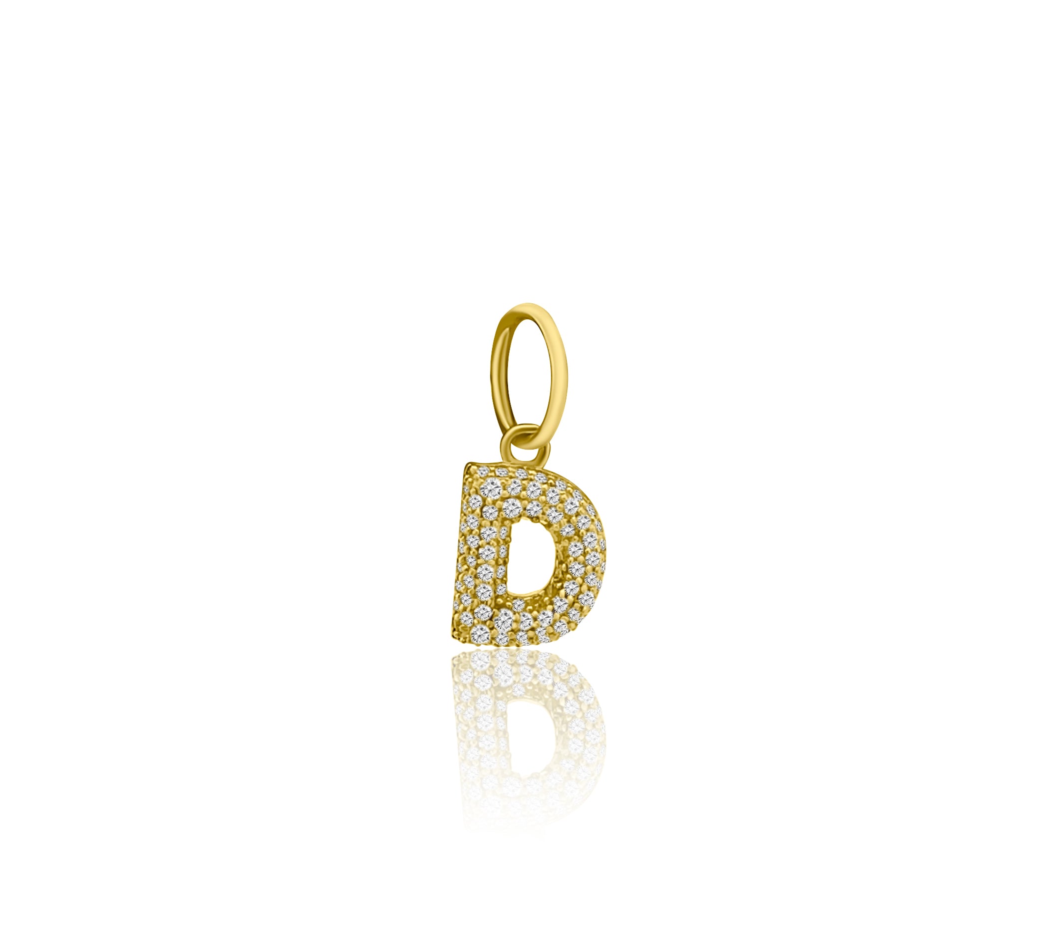 Gold Diamond Bubble Letter Charm