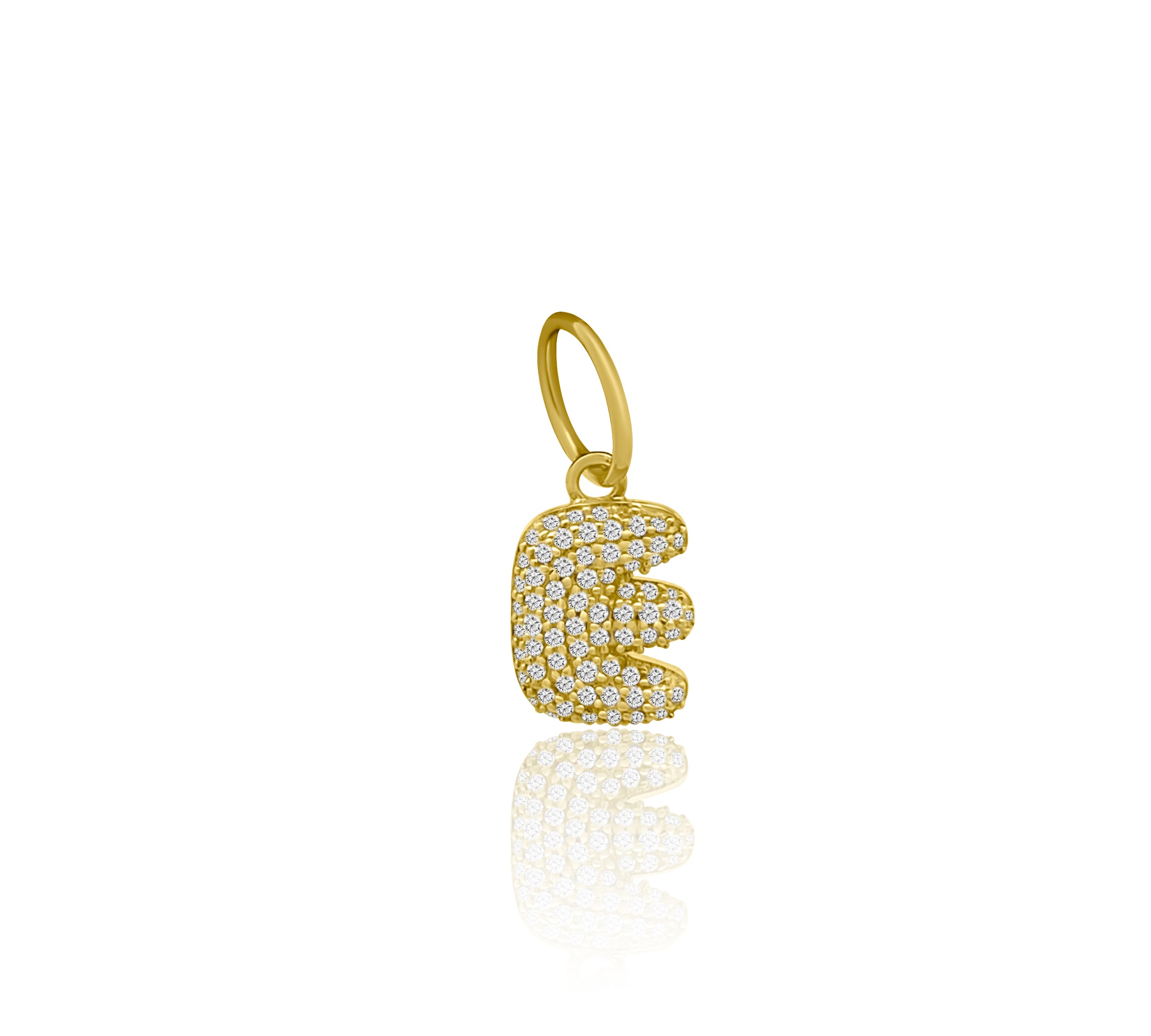 Gold Diamond Bubble Letter Charm