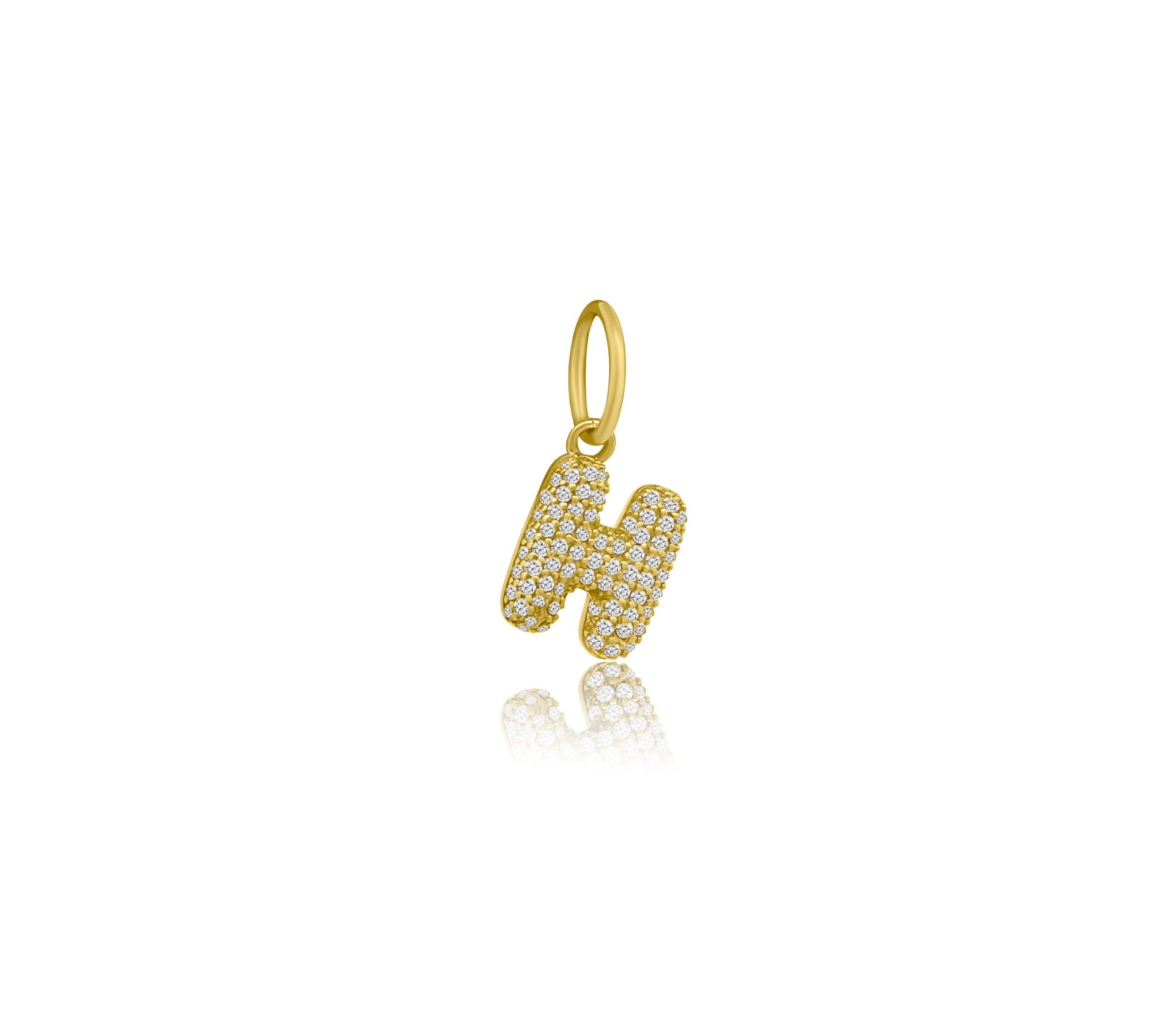 Gold Diamond Bubble Letter Charm