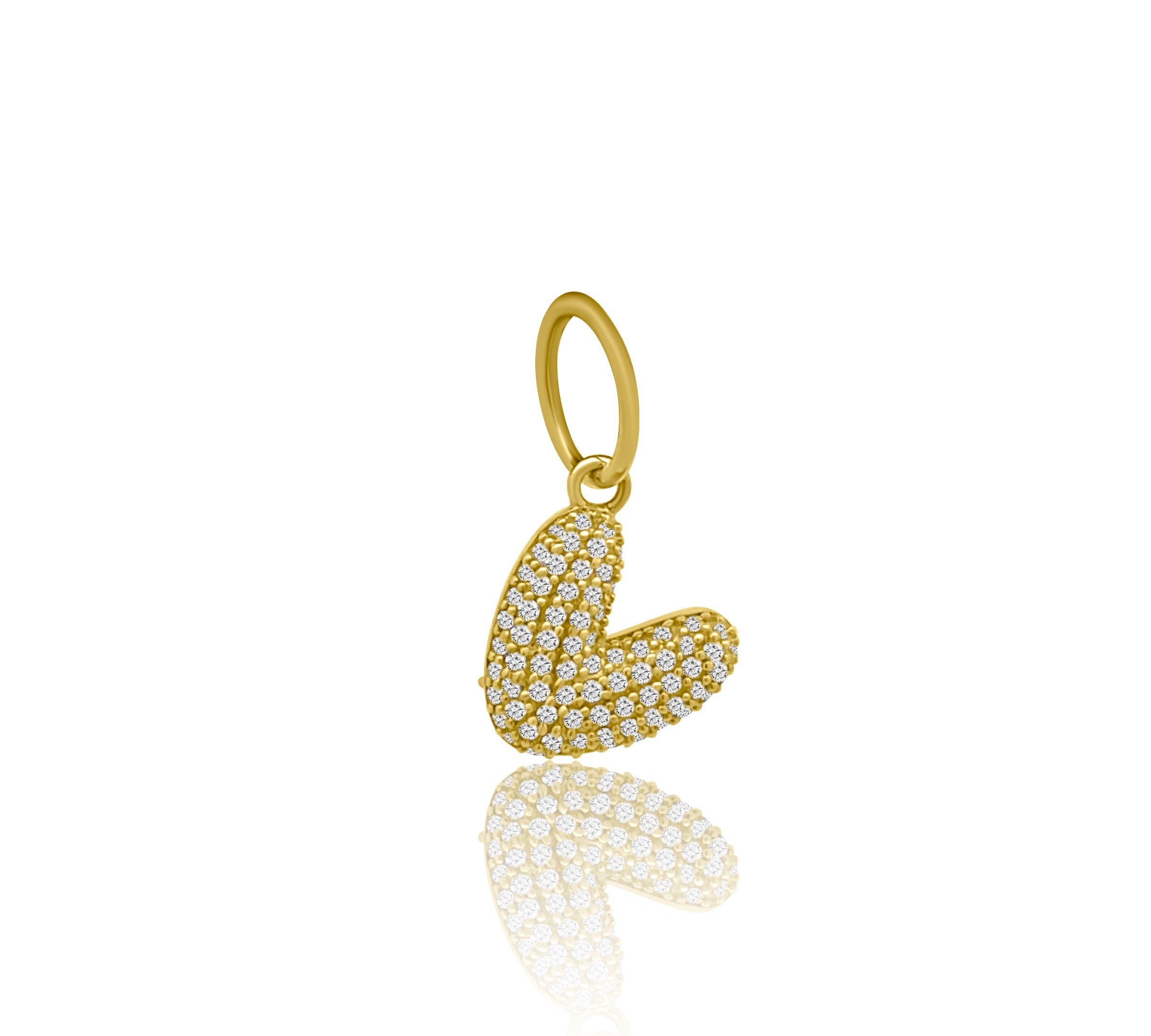 Gold Diamond Bubble Letter Charm