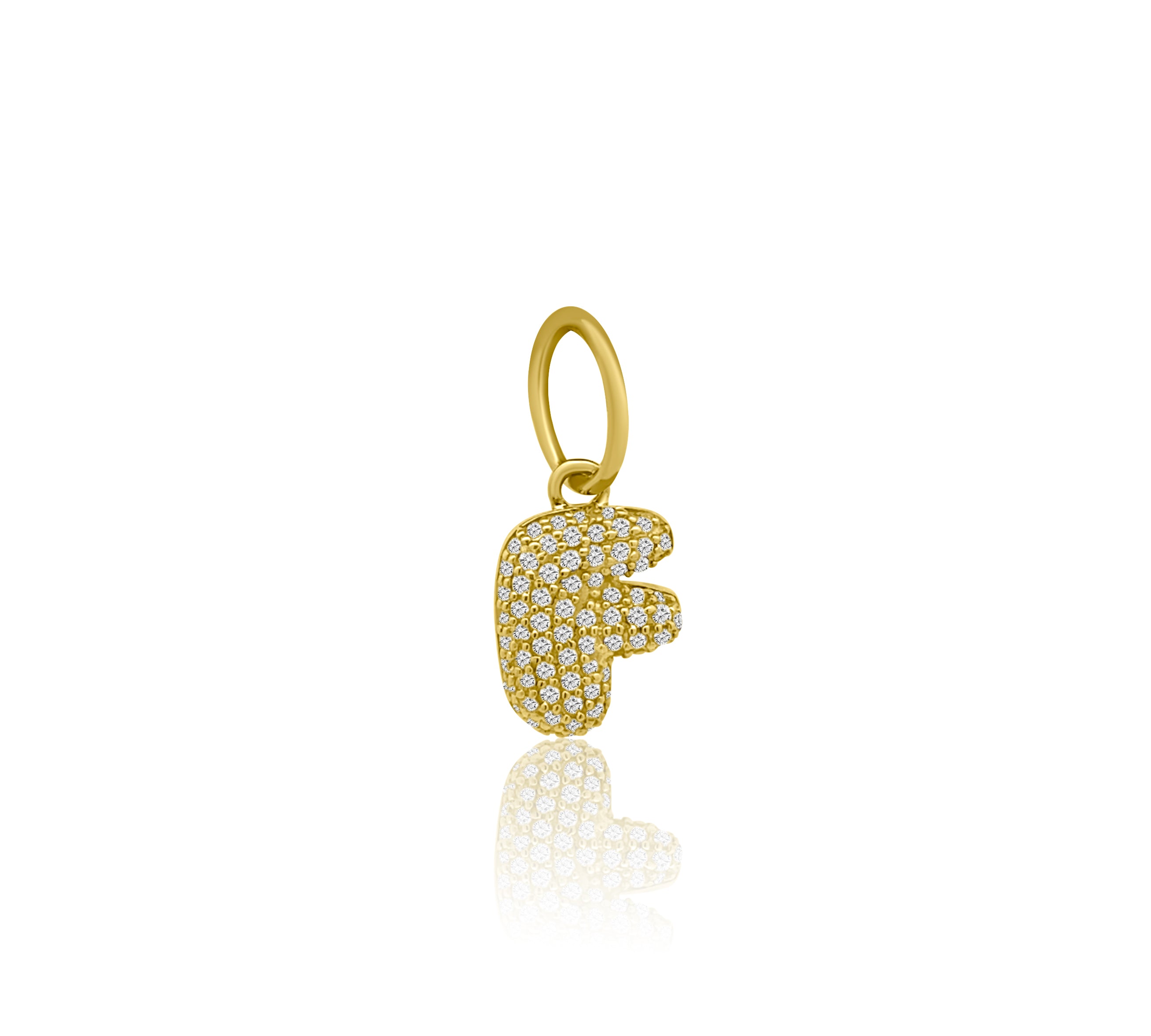 Gold Diamond Bubble Letter Charm