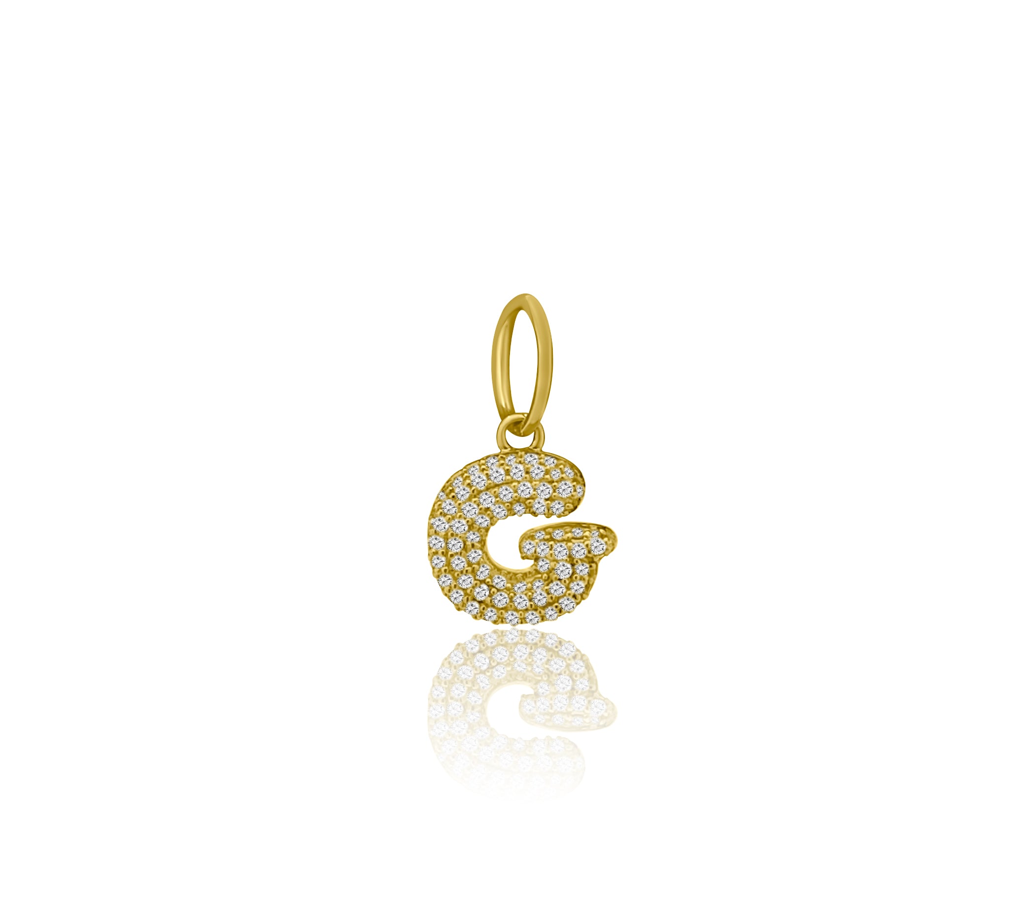 Gold Diamond Bubble Letter Charm