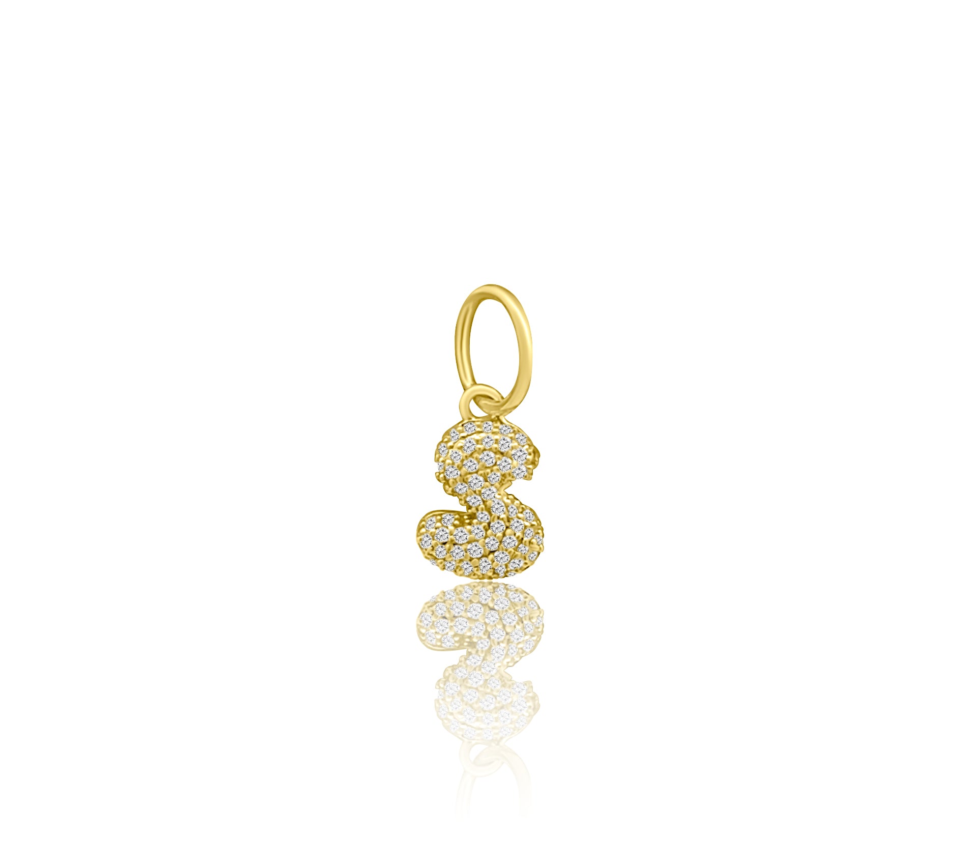 Gold Diamond Bubble Letter Charm