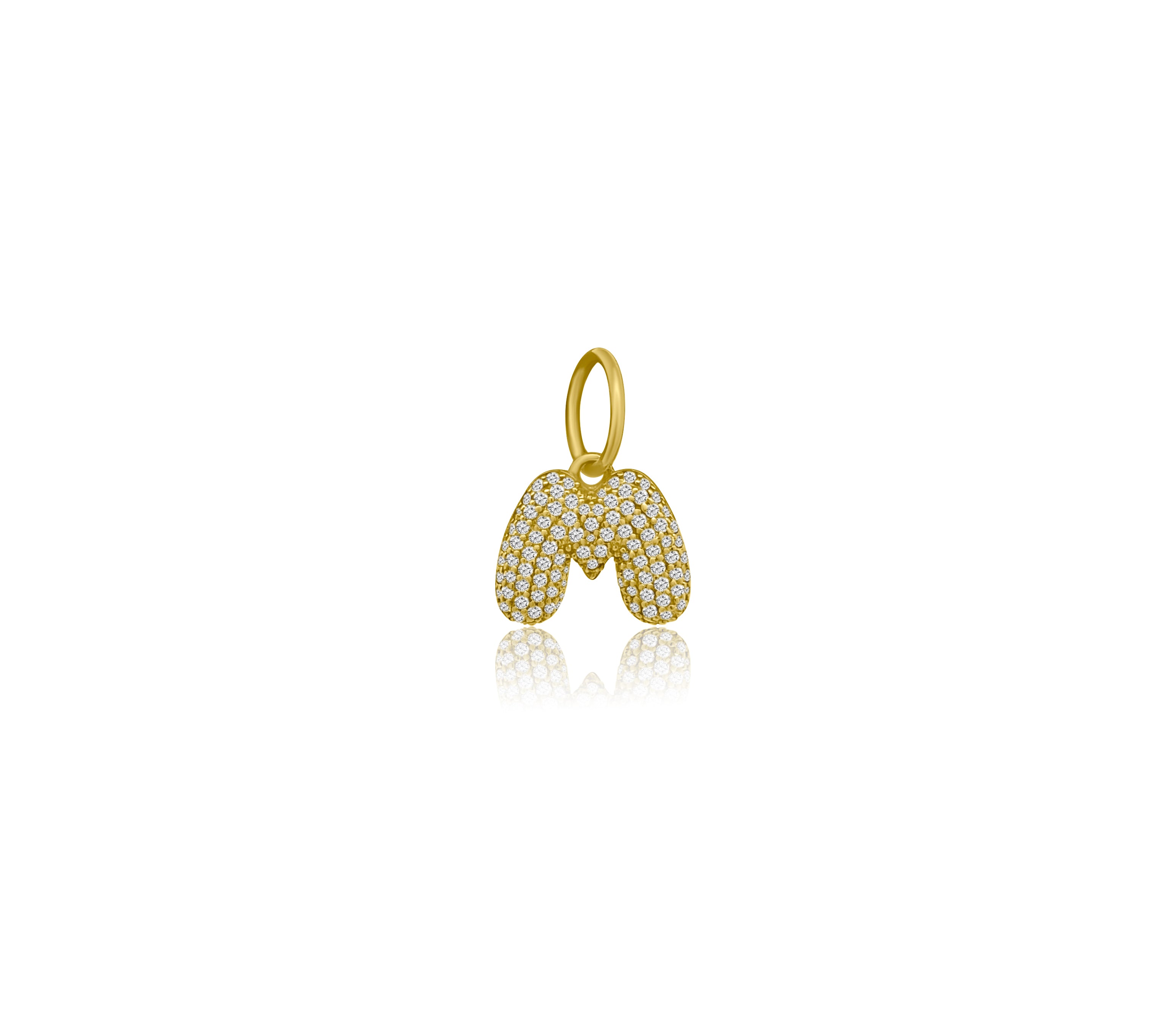 Gold Diamond Bubble Letter Charm