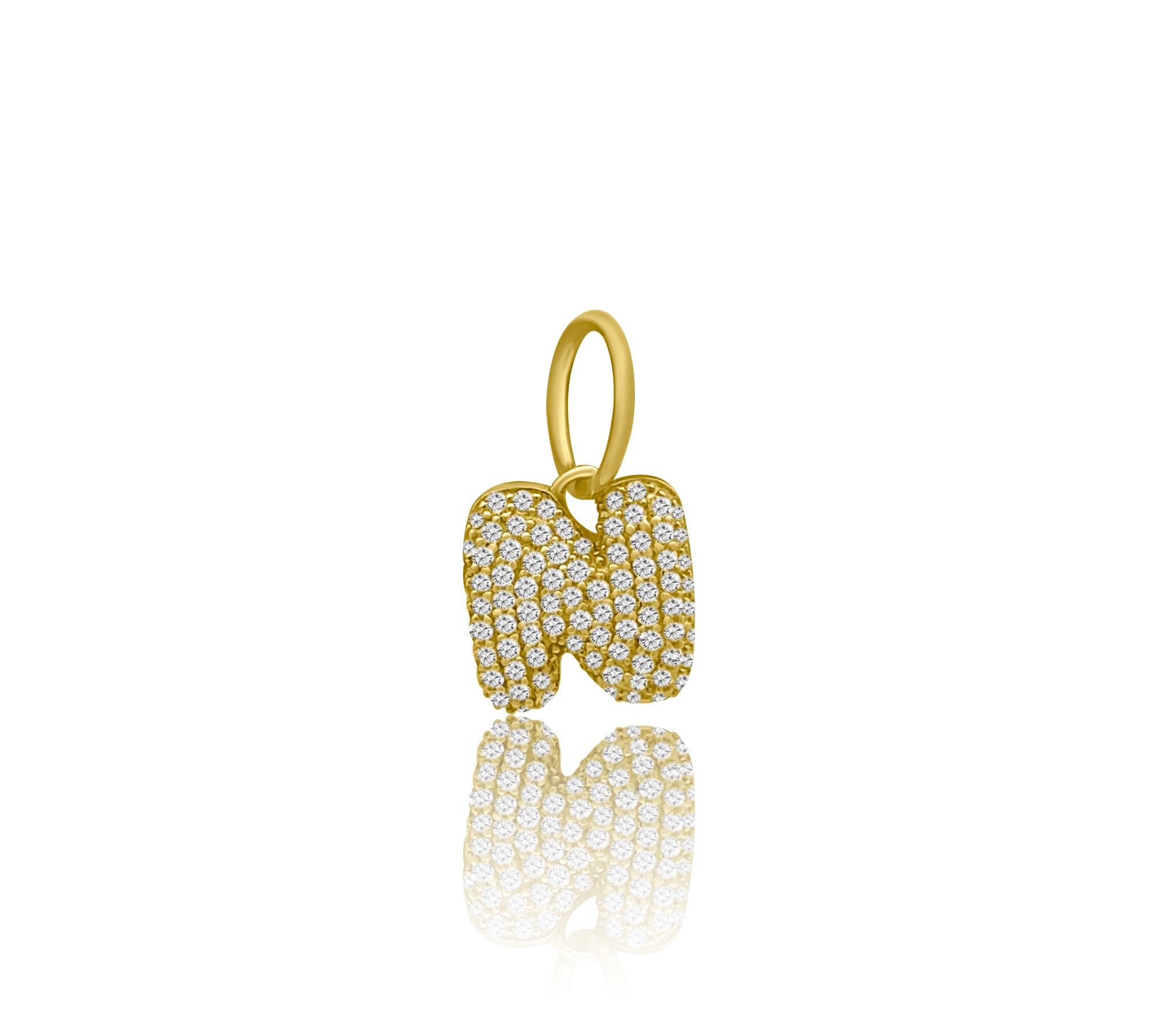 Gold Diamond Bubble Letter Charm