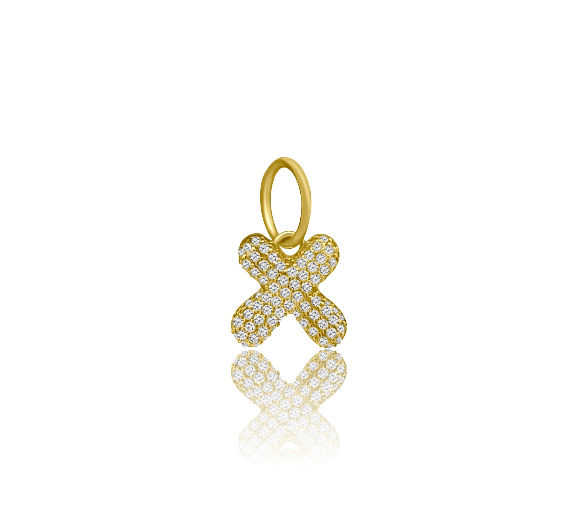 Gold Diamond Bubble Letter Charm