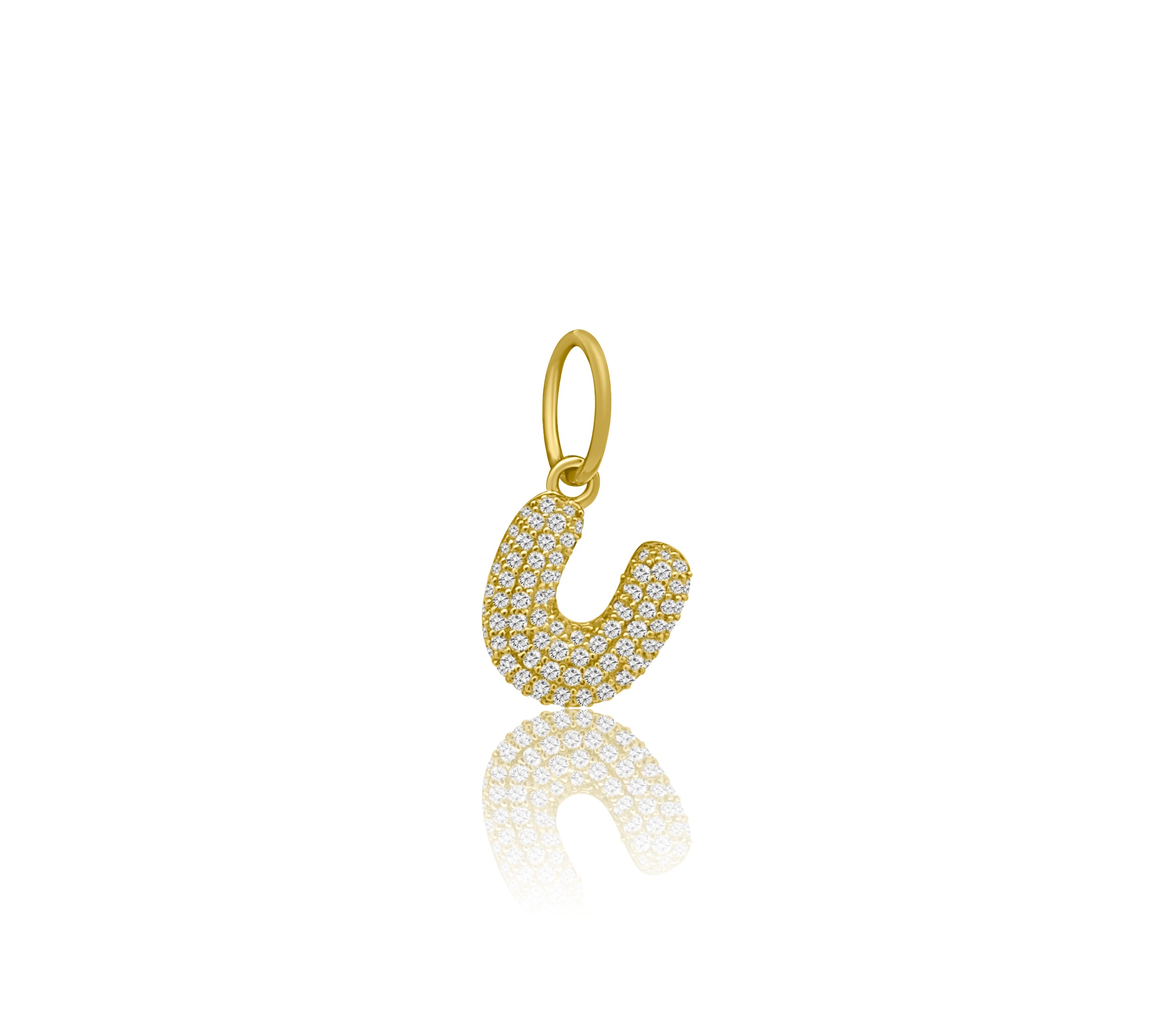 Gold Diamond Bubble Letter Charm