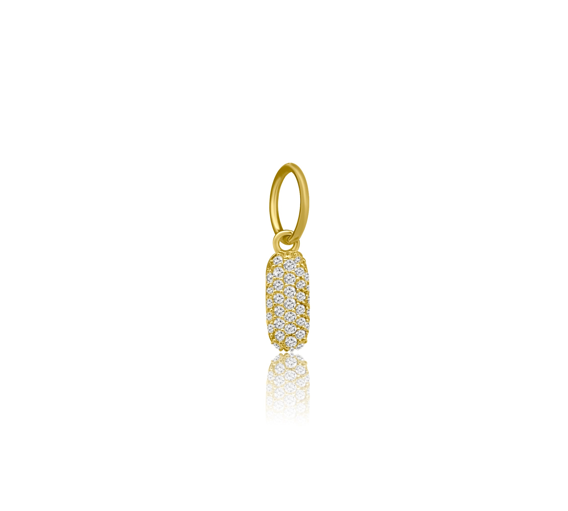 Gold Diamond Bubble Letter Charm