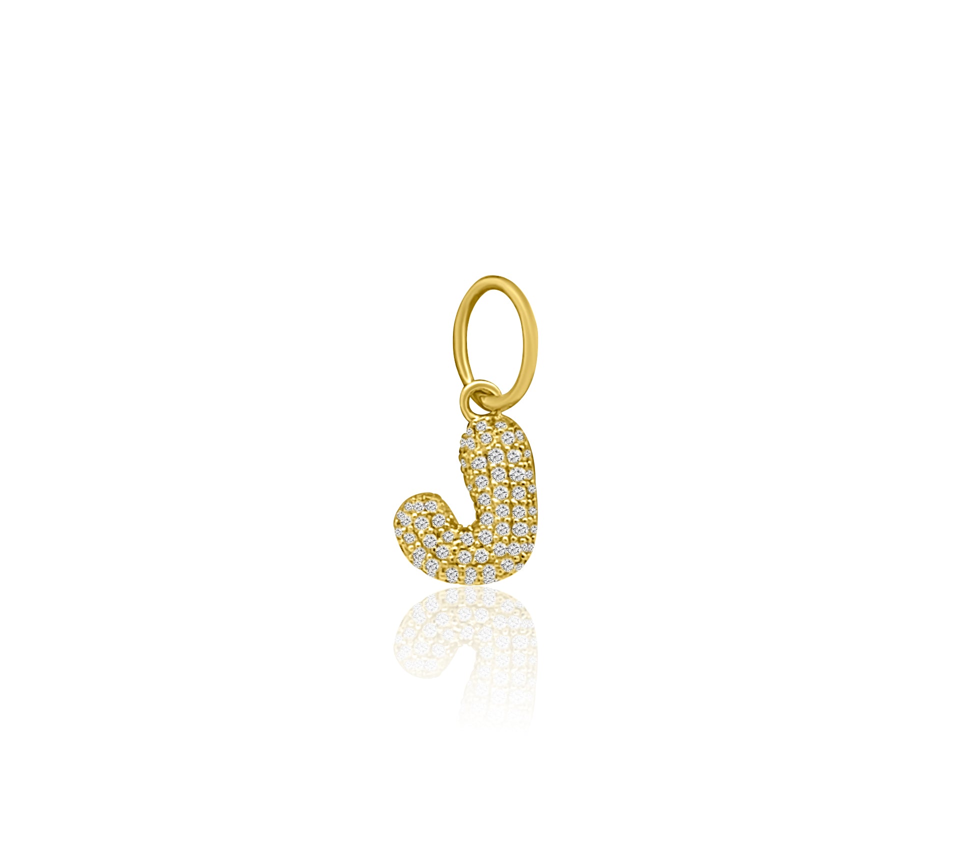 Gold Diamond Bubble Letter Charm