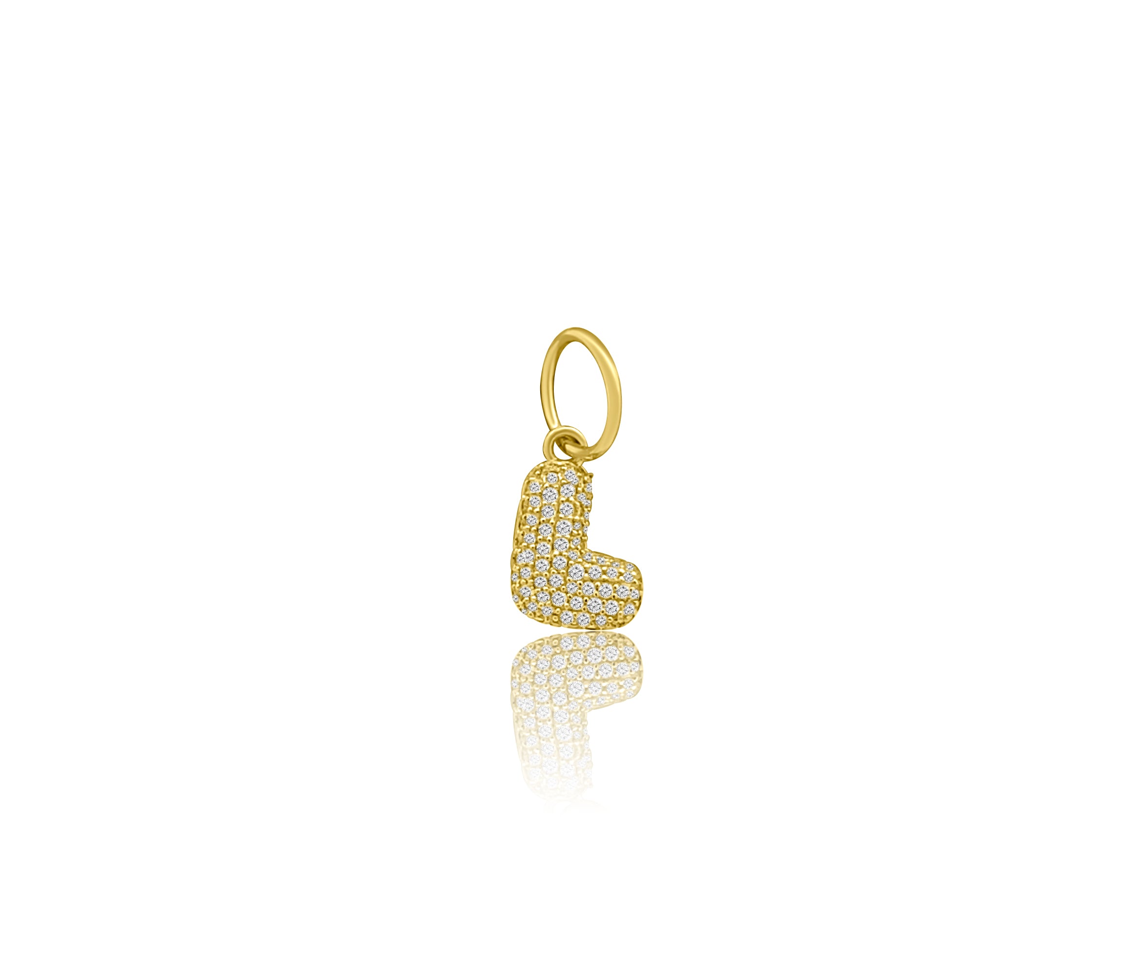 Gold Diamond Bubble Letter Charm