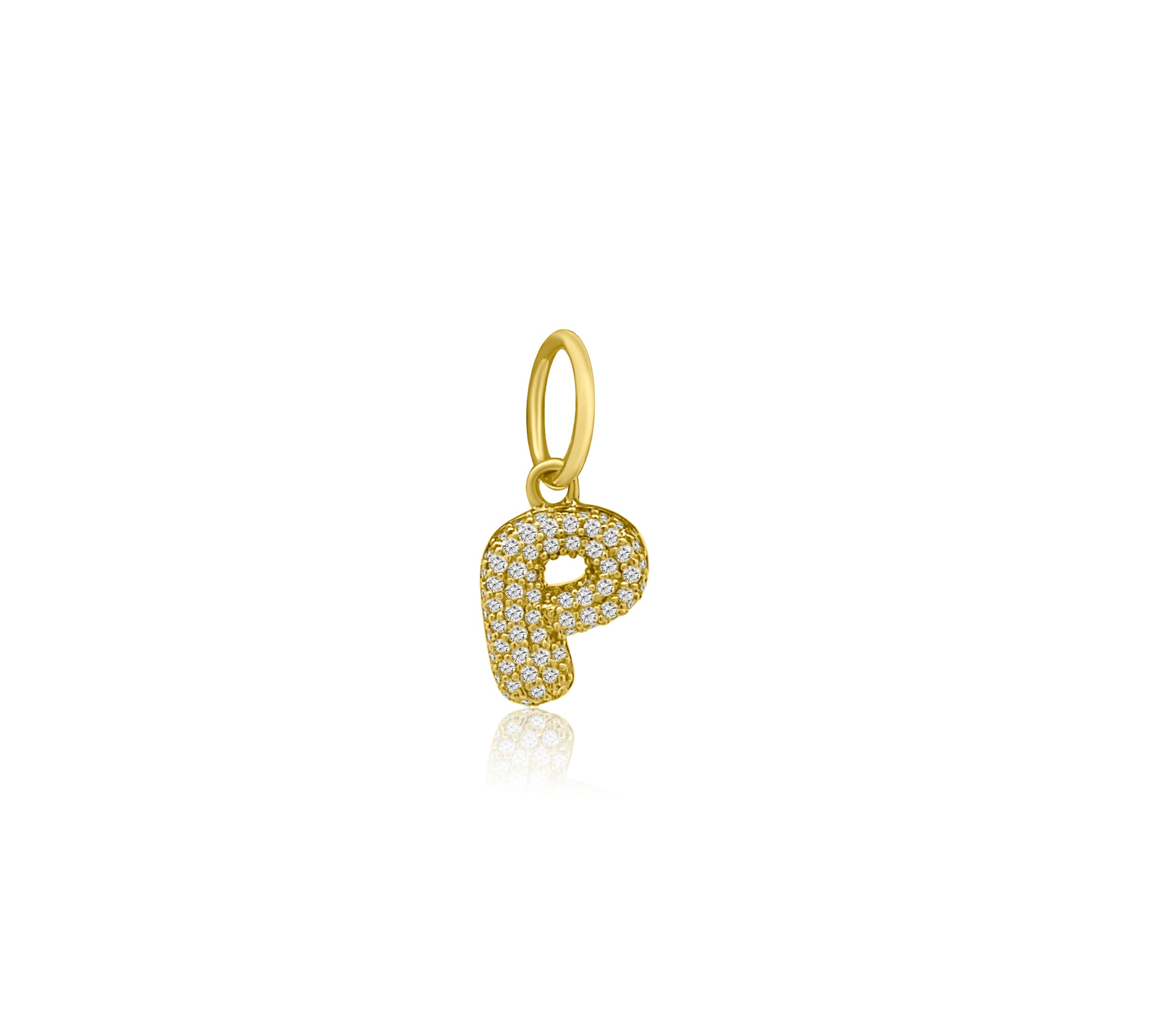 Gold Diamond Bubble Letter Charm