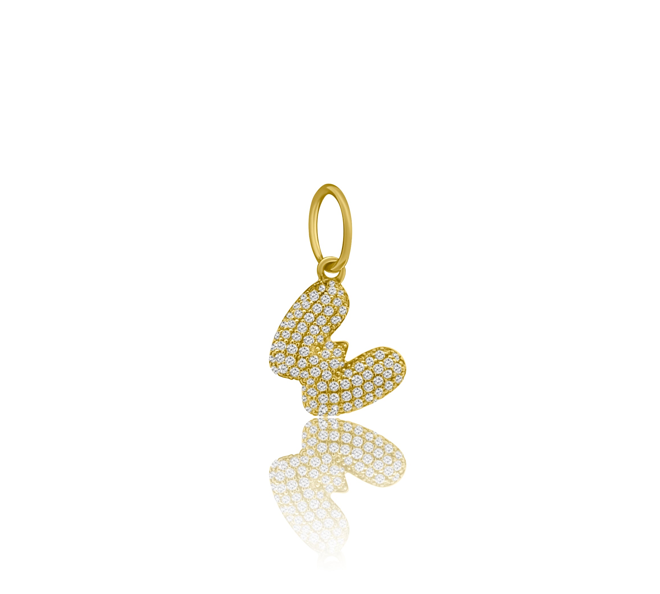 Gold Diamond Bubble Letter Charm